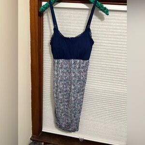 Bump in the night maternity nursing night gown navy blue m final price
